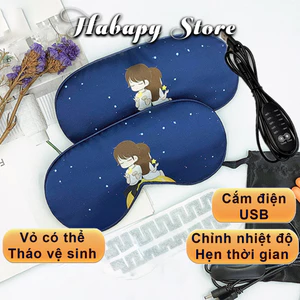 Máy chườm nóng mắt thảo dược bằng điện USB, túi chườm nóng giảm đau nhức mỏi mắt