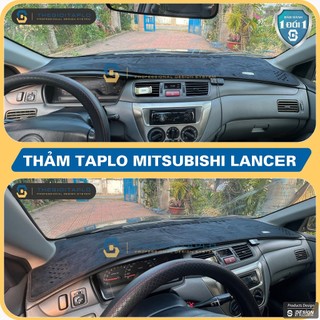[Mitsubishi Lancer] Thảm taplo ô tô da vân gỗ, da fiber, lông cừu và tuyết nhung 3 lớp chống nắng sang trọng