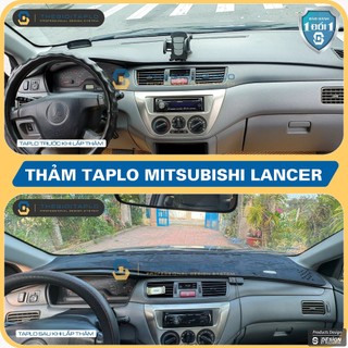 [Mitsubishi Lancer] Thảm taplo ô tô da vân gỗ, da fiber, lông cừu và tuyết nhung 3 lớp chống nắng sang trọng