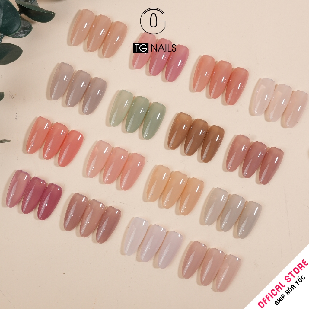 Set sơn gel 16 màu thạch đục hãng TG cọ tròn tone trà sữa siêu xinh