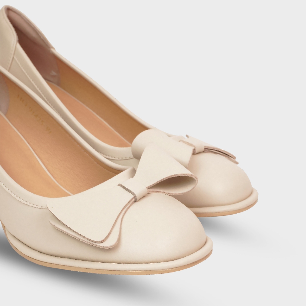 Giày cao gót nữ đính nơ gót vuông 5cm HG Fashion thanh lịch dễ phối đồ công sở HG91425