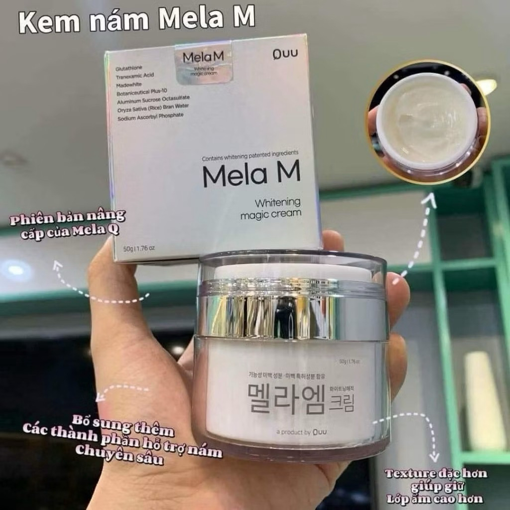 Kem nám Mela M Whitening Magic Cream,50g - hạn 2028 Hàn Quốc, trắng da, mờ nám thâm mụn tàn nhang  IS444