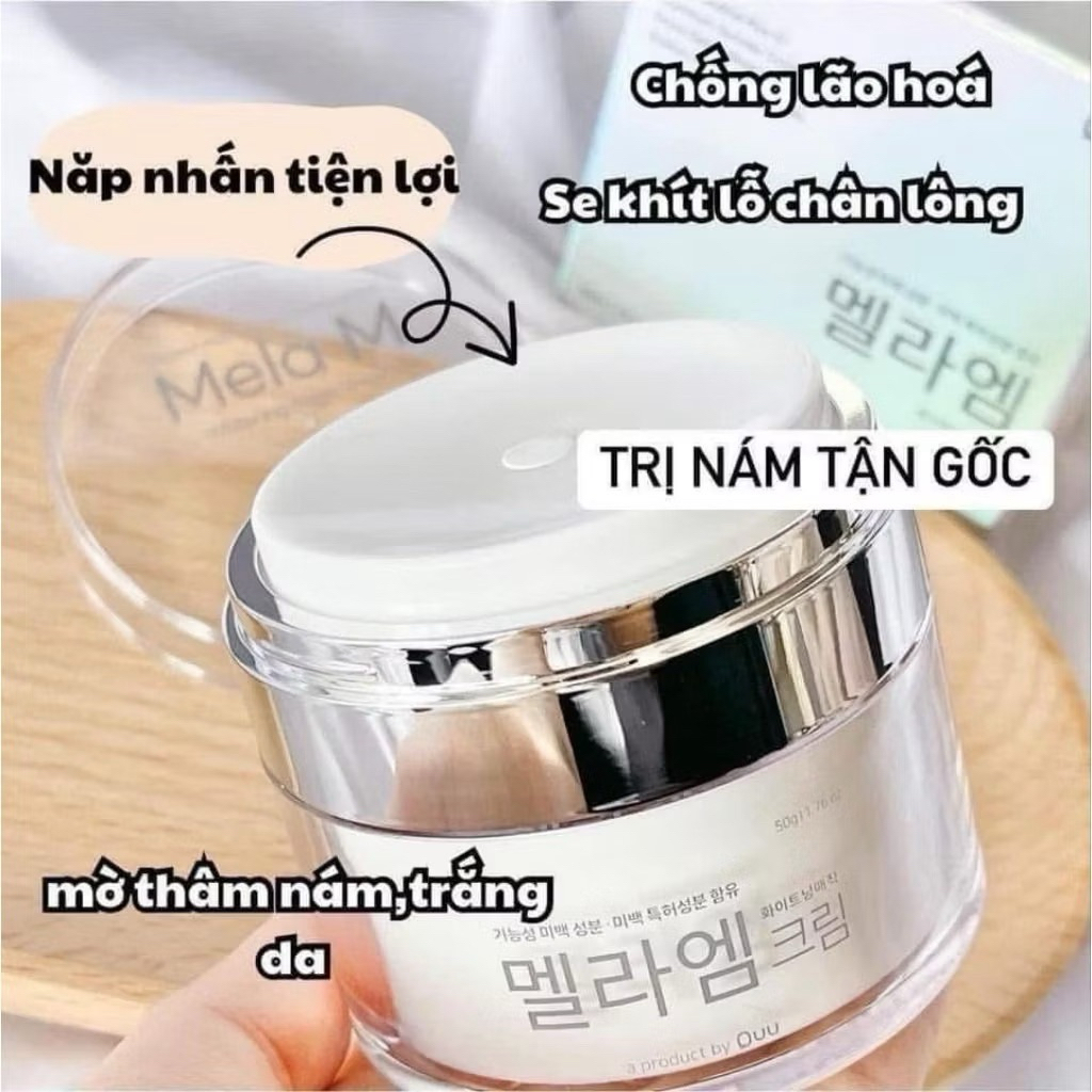 Kem nám Mela M Whitening Magic Cream,50g - hạn 2028 Hàn Quốc, trắng da, mờ nám thâm mụn tàn nhang  IS444