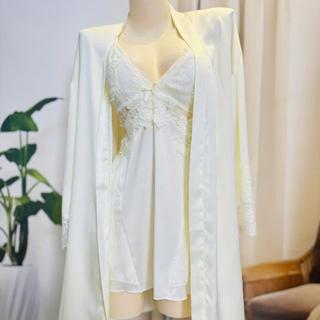 V541 Choàng Váy Ngủ Nữ Chất Lụa Latin Cao Cấp Phối Ren Mềm Kèm Lót Đệm Phương Linh Underwear
