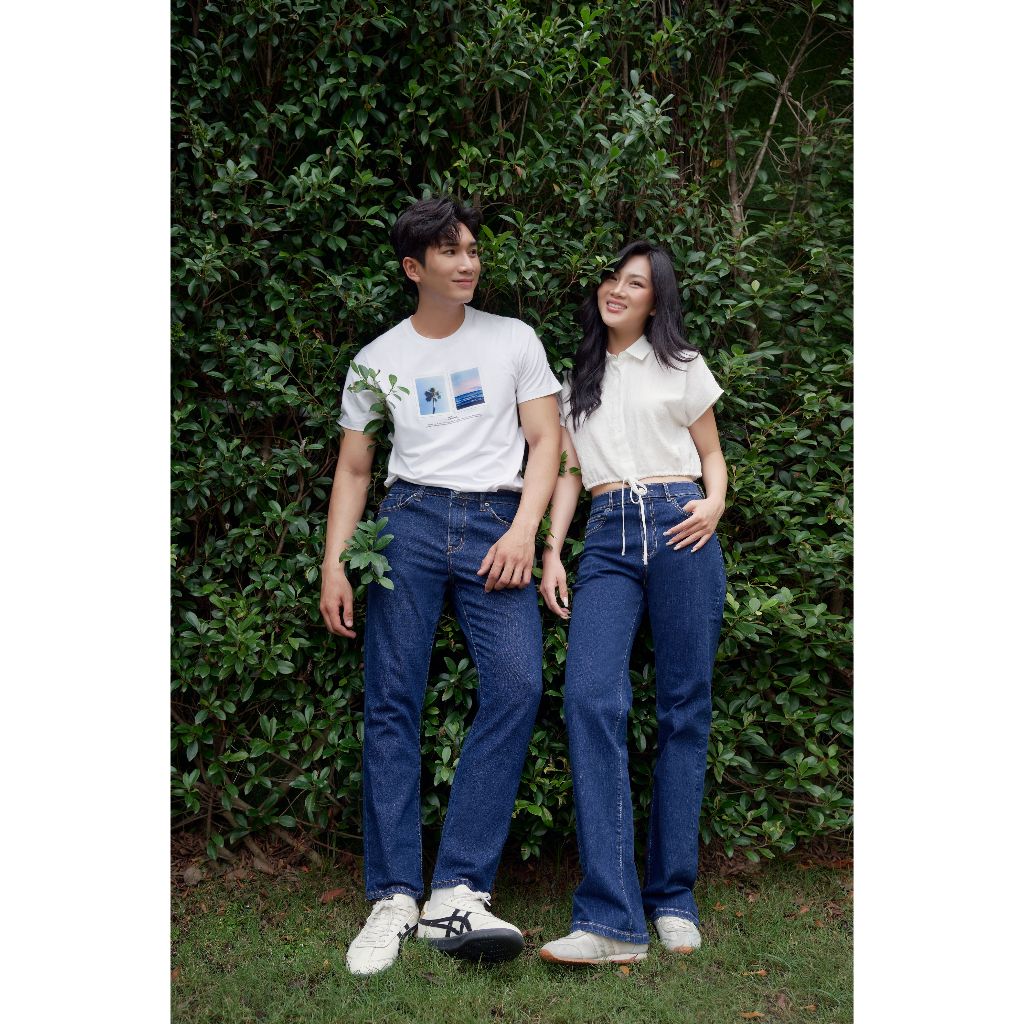 Quần Jean Nữ Ninomaxx Lưng Cao Ống Suông RAWCORE DENIM Chất Cotton Co Giãn Nhẹ 2508023