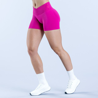 Quần short tập gym nữ cạp chéo nâng mông - Quần đùi thể thao dệt kim co giãn hack dáng (viqn)