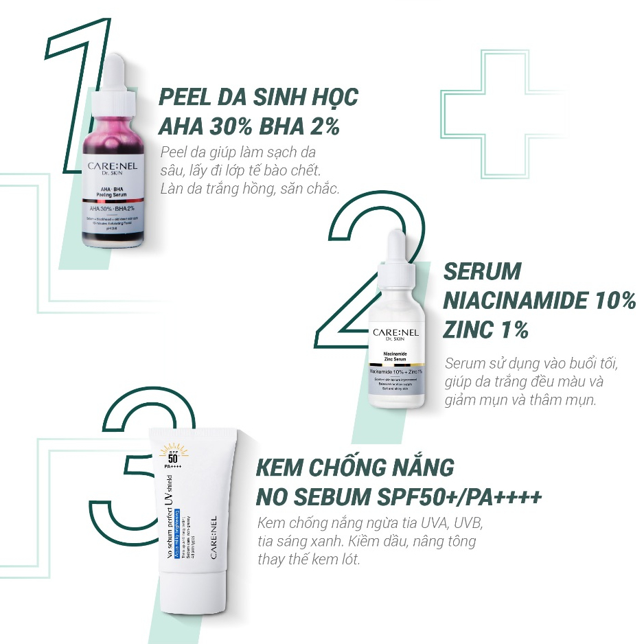 Serum Niacinamide 10% kẽm centella dưỡng ẩm mờ thâm nám CARE:NEL NIACINAMIDE 10% ZINC PCA 1% 30ml