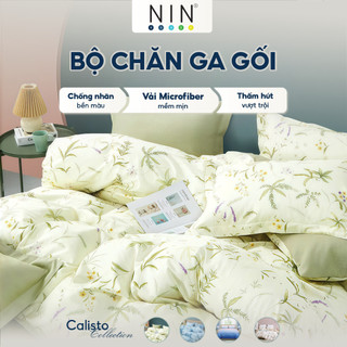 Bộ 5 Món Drap, Áo Gối, Mền Chần NIN Calisto Màu Mới | Nhiều Kích Thước | Chất Liệu Cotton Mềm Mịn, Thông Thoáng