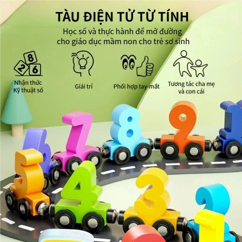 Đồ Chơi Đoàn Tàu Số Nam Châm 12 Toa Số Kích Thích Sáng Tạo Và Phát Triển Tư Duy Cho Trẻ