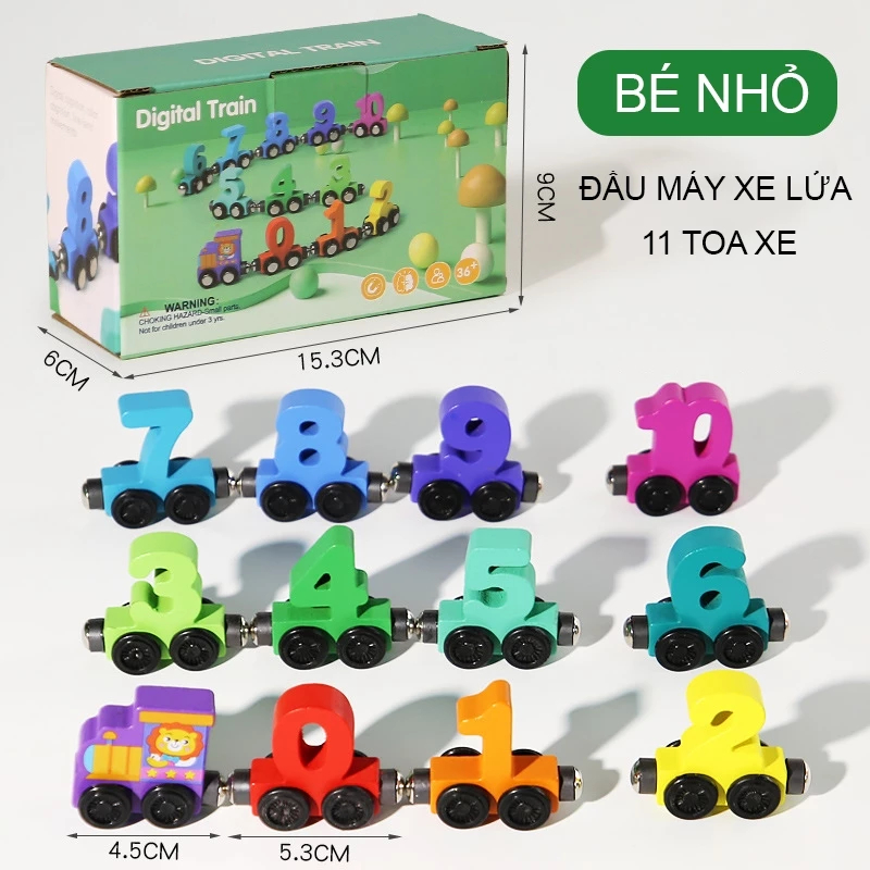 Đồ Chơi Đoàn Tàu Số Nam Châm 12 Toa Số Kích Thích Sáng Tạo Và Phát Triển Tư Duy Cho Trẻ