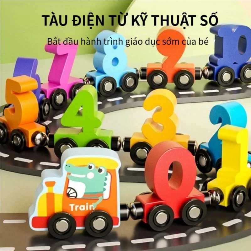 Đồ Chơi Đoàn Tàu Số Nam Châm 12 Toa Số Kích Thích Sáng Tạo Và Phát Triển Tư Duy Cho Trẻ