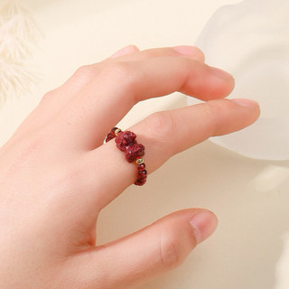 Nhẫn Tỳ Hưu Hạt Đá Garnet cho Nữ Mệnh Hoả và Thổ- KaVi