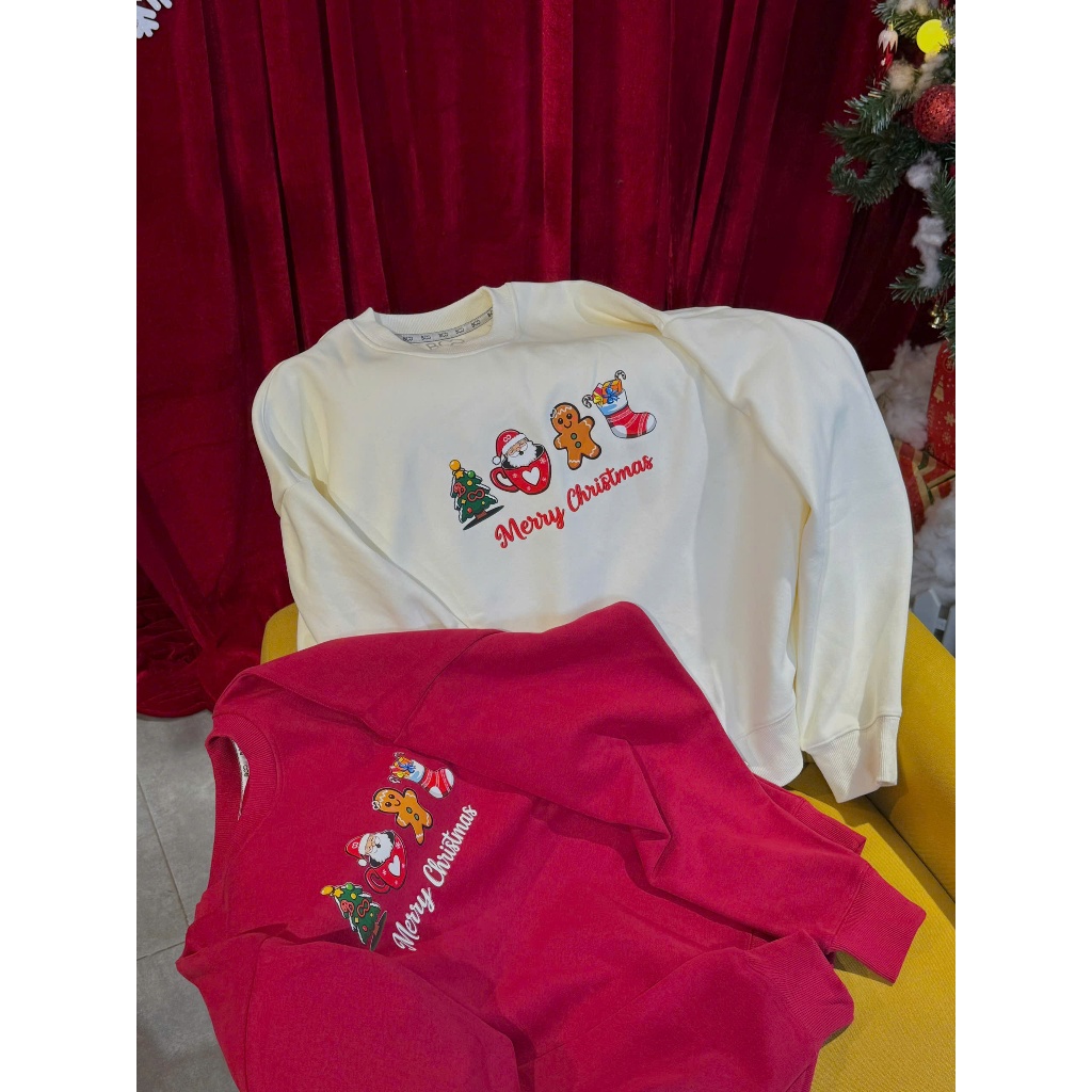 [BST Giáng Sinh] Áo Nỉ BOO Không Mũ Unisex Form Overfit In Họa Tiết Noel Chất Liệu Ấm Áp, Dày Dặn