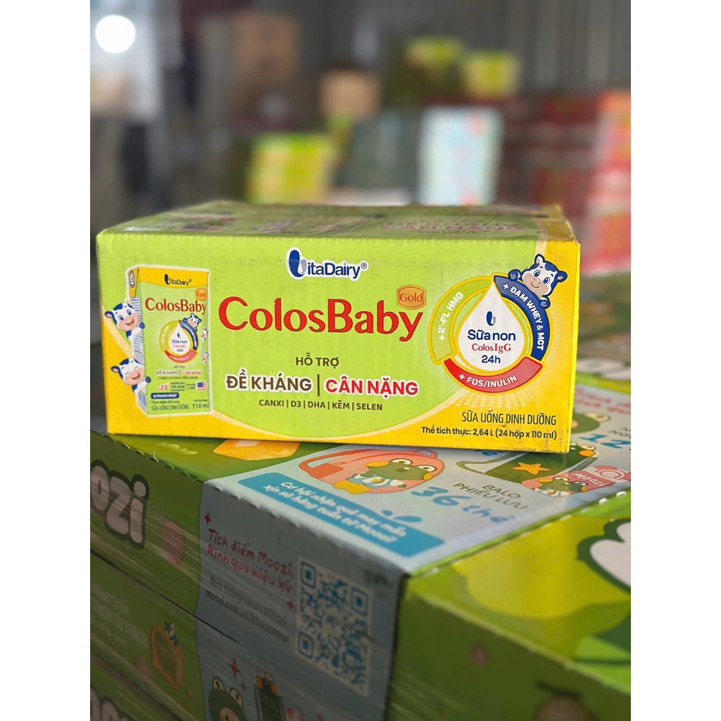 {Chính hãng} Sữa pha sẵn Colosbaby Gold Cải Tiến, lên cân khoa học, miễn dịch thùng 48 Vitadairy 110ml