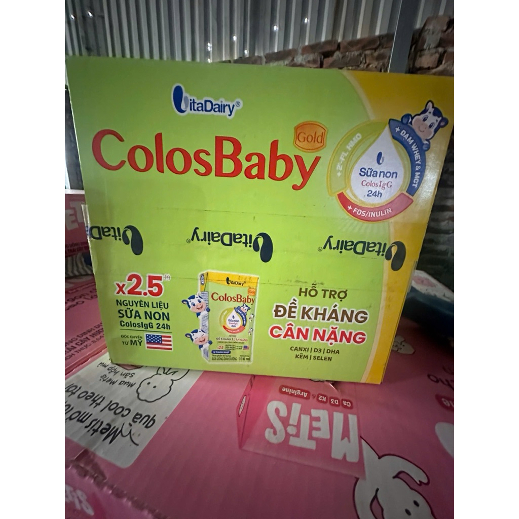 {Chính hãng} Sữa pha sẵn Colosbaby Gold Cải Tiến, lên cân khoa học, miễn dịch thùng 48 Vitadairy 110ml
