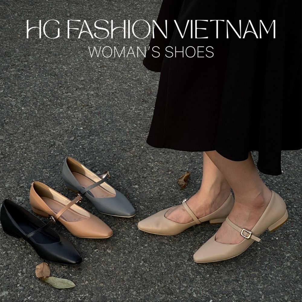 Giày búp bê nữ mũi nhọn đế thấp da nhám cao cấp HG Fashion êm chân phong cách công sở HG13325.