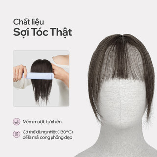 Tóc Kẹp Mái Giả CAPELLI Mái Vòm Thưa Mai Dài Dệt Thủ Công Từ Tóc Thật
