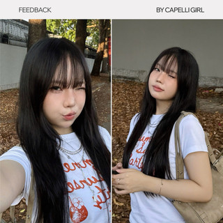 Tóc Kẹp Mái Giả CAPELLI Mái Vòm Thưa Mai Dài Dệt Thủ Công Từ Tóc Thật