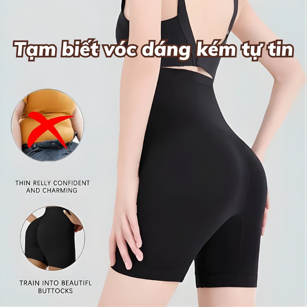 Quần Gen Nịt Bụng thon gọn eo nâng mông-Quần lót định hình lưng cao có thanh chống cuộn LANIXA N3956