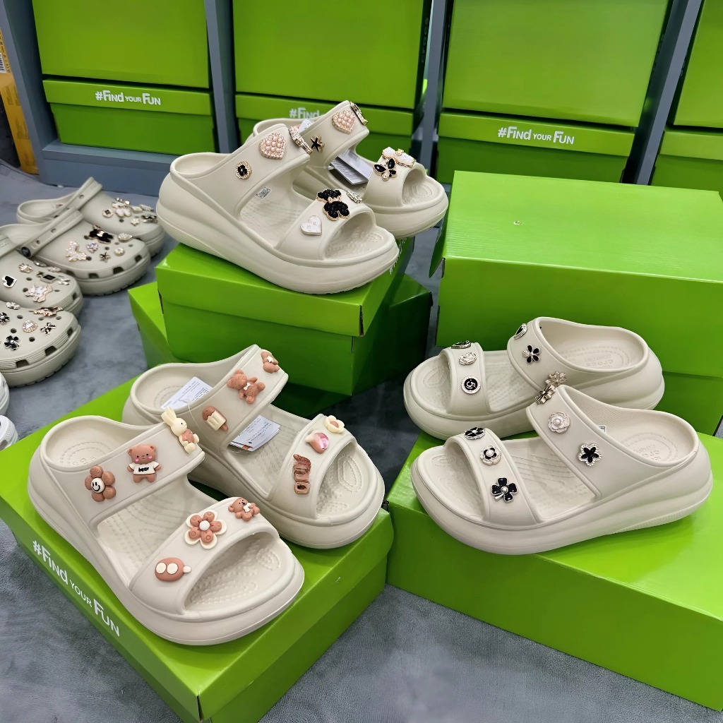(Full Box) CROSS 7CM | Dép Cross Sandal Nữ đế cao siêu êm - Tăng kèm sẵn Charm 3D như ảnh.