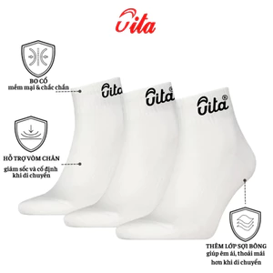 Tất vớ nam nữ cố ngắn thể thao chống trơn trượt, kháng khuẩn khử mùi - UITA