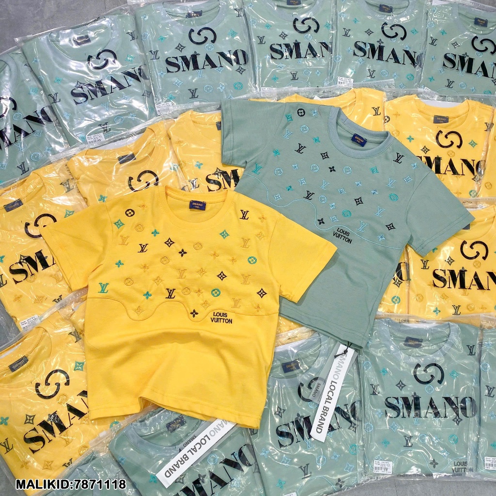 Áo Phông Nam Nữ Thêu Logo Màu Sắc Siêu Đẹp - Áo Thun Bé Trai Chất Cotton 5 Màu Cao Cấp