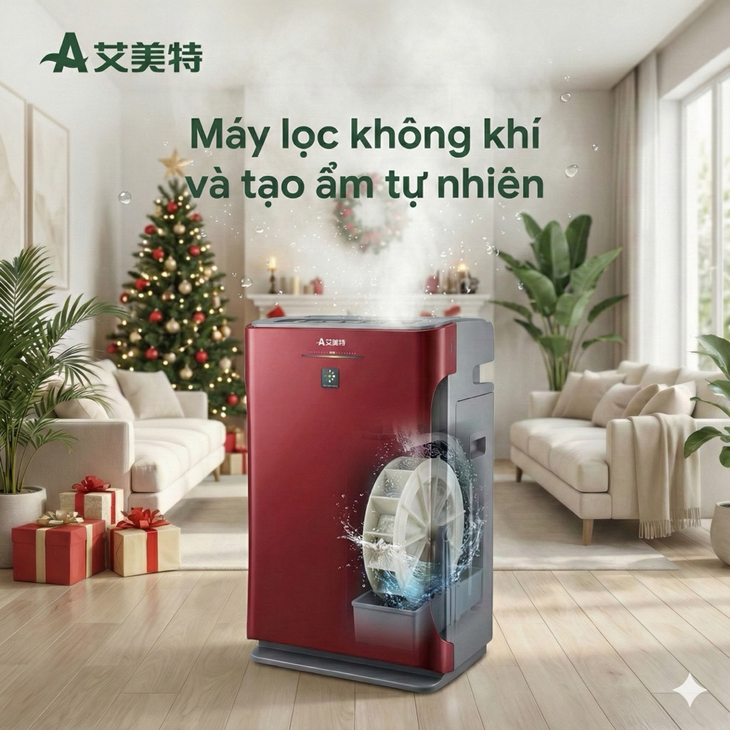 [ GIÁ HỦY DIỆT ] Máy Lọc Không Khí Bù Ẩm Cao Cấp AIRMATE AC23, Màu Đỏ Đỏ Bordeaux Phong Thủy