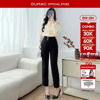 Quần tây nữ GUMAC baggy ống đứng tuyết mưa dày dặn đứng form thoải mái  LQF0110