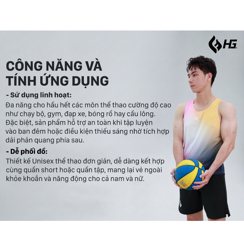 Áo chạy bộ nam ba lỗ HG Fashion  singlet siêu nhẹ thấm hút nhanh thoáng khí phù hợp tập luyện A25SL-M