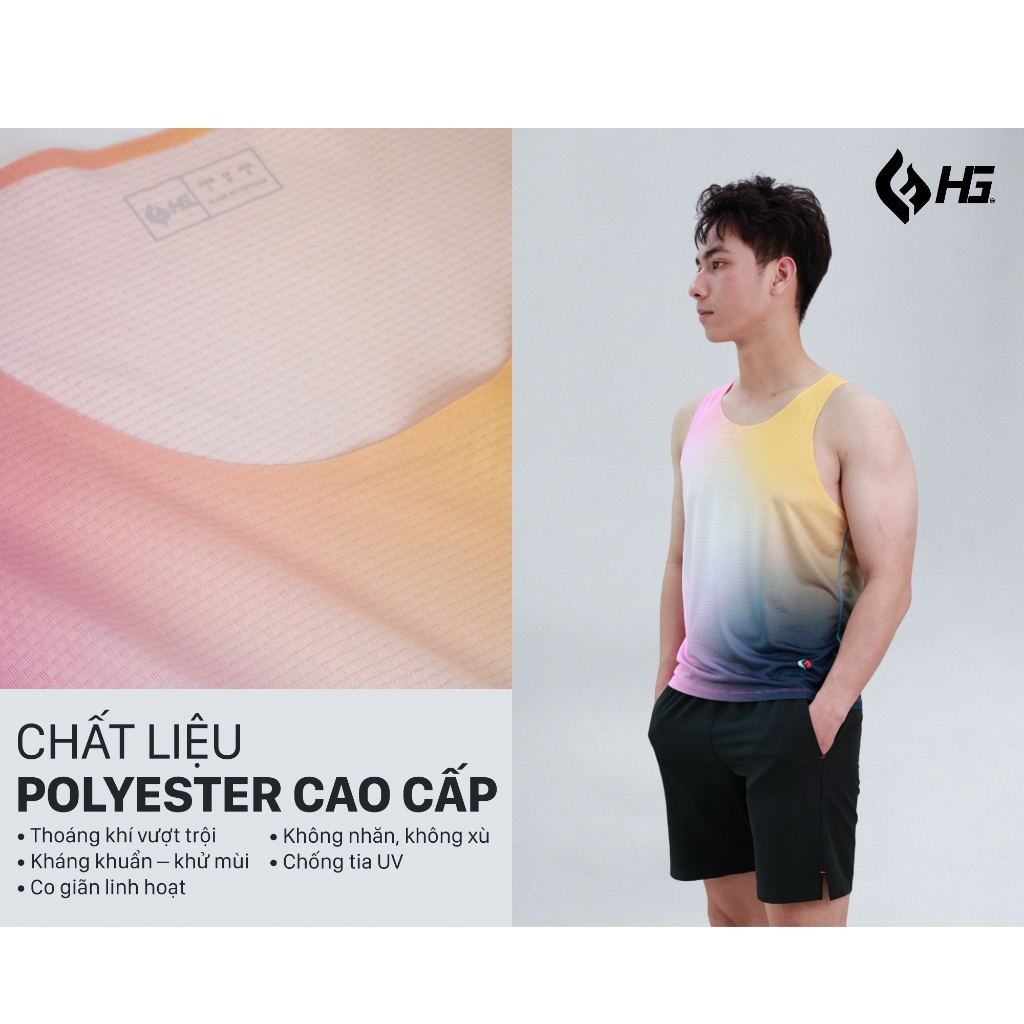 Áo chạy bộ nam ba lỗ HG Fashion  singlet siêu nhẹ thấm hút nhanh thoáng khí phù hợp tập luyện A25SL-M