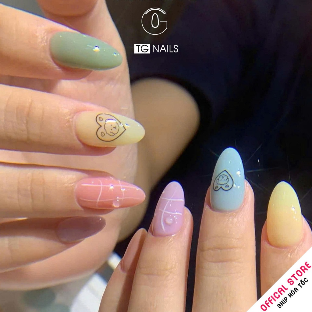 Set sơn gel 6 màu thạch đục hãng TG tone pastel cọ tròn