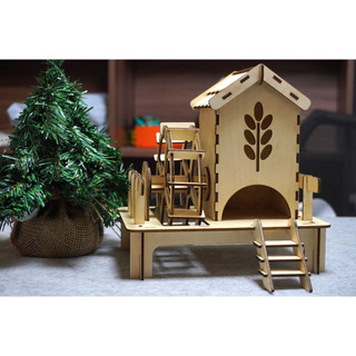 HDLaser mô hình nhà lắp ghép DIY-home HDH005(20x22x22cm)
