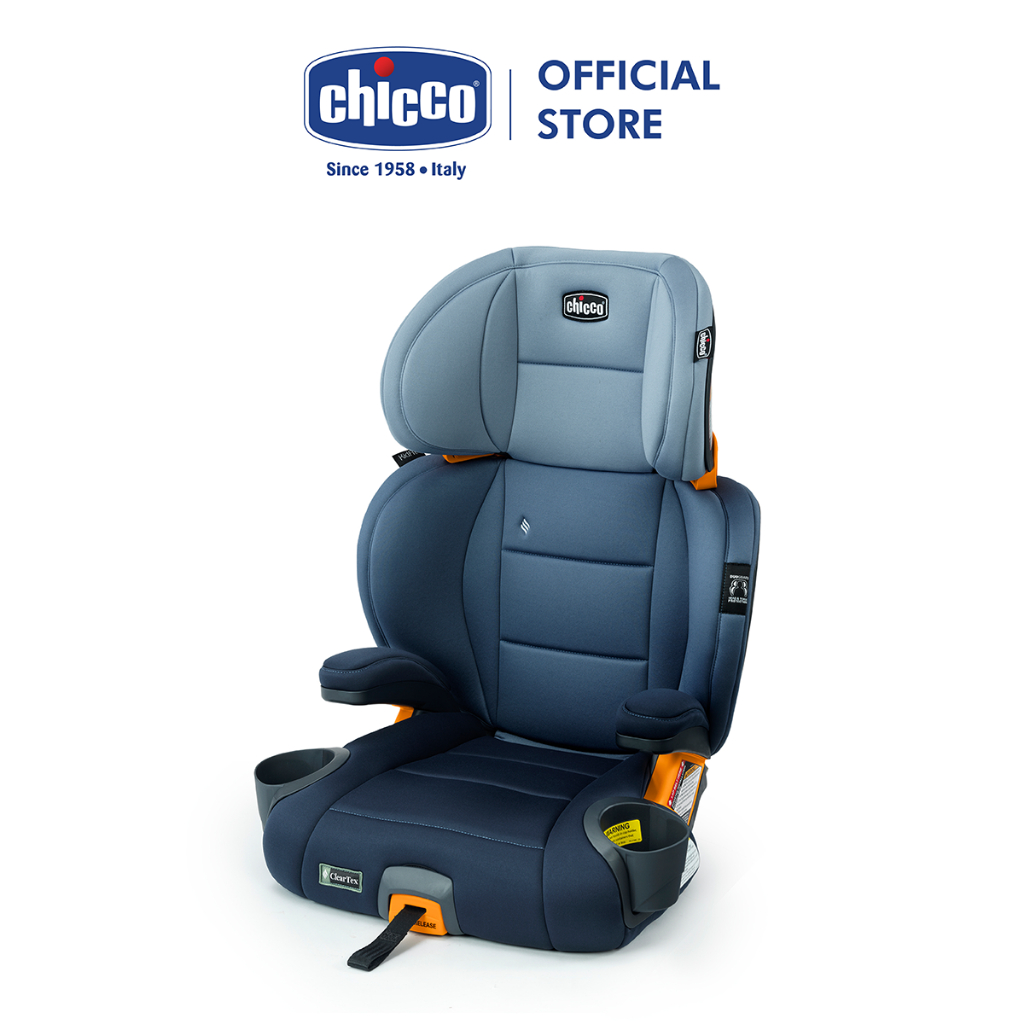 Ghế ô tô Chicco KidFit Plus 2 trong 1 ISOFIX ClearTex - Màu ghi đá/Màu xanh biển/Màu đen satin