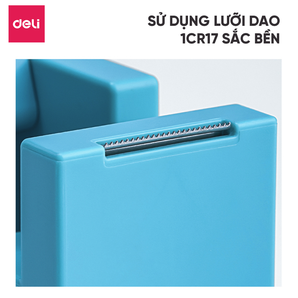 Cắt Băng Dính Để Bàn 4 Màu Deli Dụng Cụ Cắt Băng Dính Chất Liệu Nhựa ABS Cao Cấp Lưỡi Sắc Bén Đế Chống Trơn Trượt