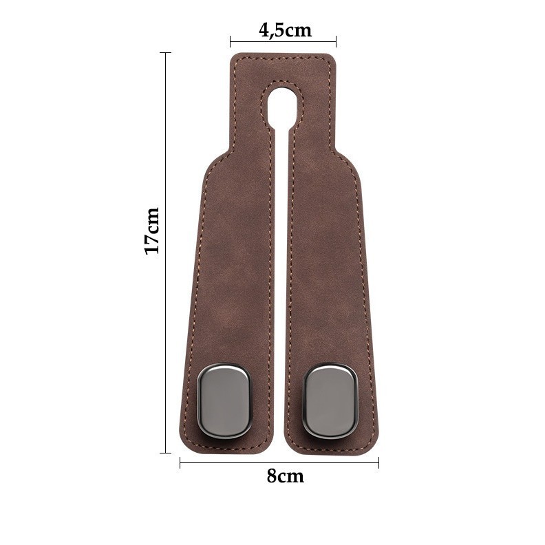 Móc treo đồ da lộn 2 đầu gắn ghế ô tô phù hợp nhiều dòng xe
