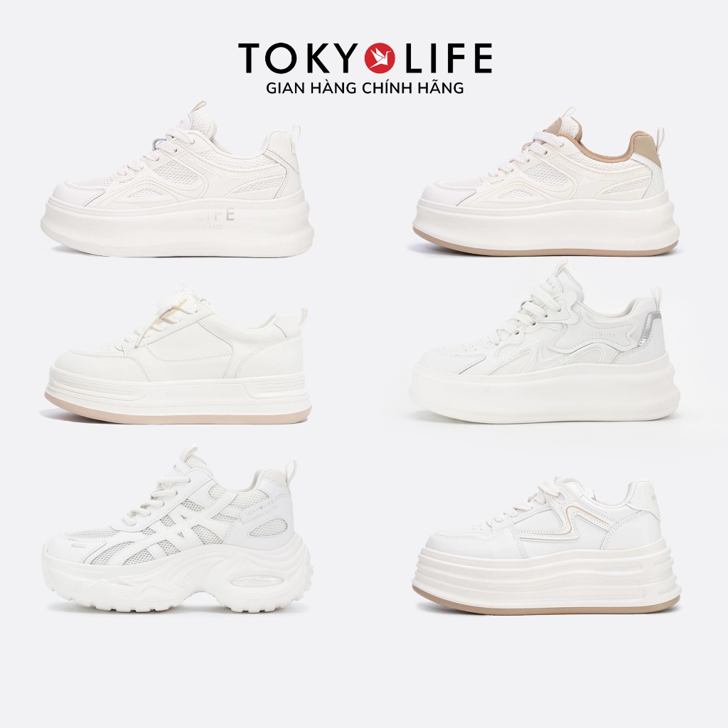 Tổng hợp giày thể thao trắng nữ hãng TOKYOLIFE thời trang dễ phối đồ siêu nhẹ thoáng khí