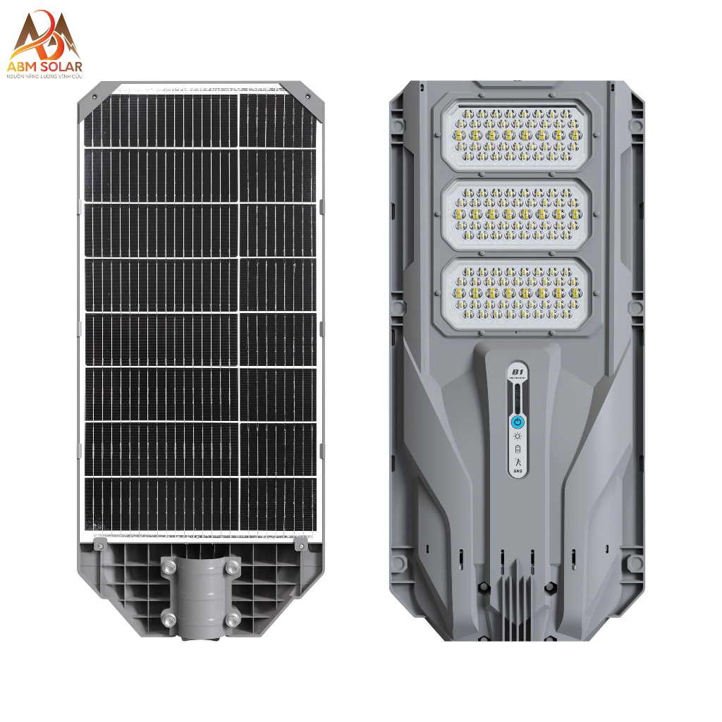 [1200W] Đèn Năng Lượng Mặt Trời Tấm Pin Liền, Chiếu Sáng Đường Đi, Sân Vườn, Hè Phố, Chống Nước IP68, Nhựa ABS ABM SOLAR