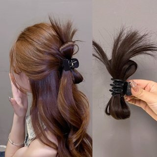 Kẹp tóc giả búi Hàn Quốc Kẹp tóc giả búi nửa đầu hình nơ Kẹp tóc giả hot trend