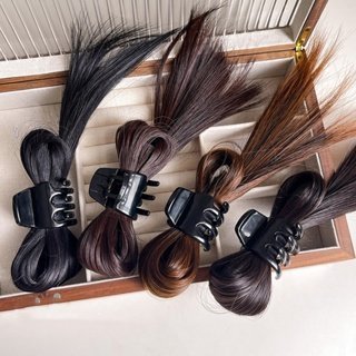Kẹp tóc giả búi Hàn Quốc Kẹp tóc giả búi nửa đầu hình nơ Kẹp tóc giả hot trend
