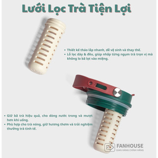 Ly nước giữ nhiệt Lucky inox 316 tráng sứ cao cấp 700ml Fan House bình nước giữ nhiệt 18h, lọc trà