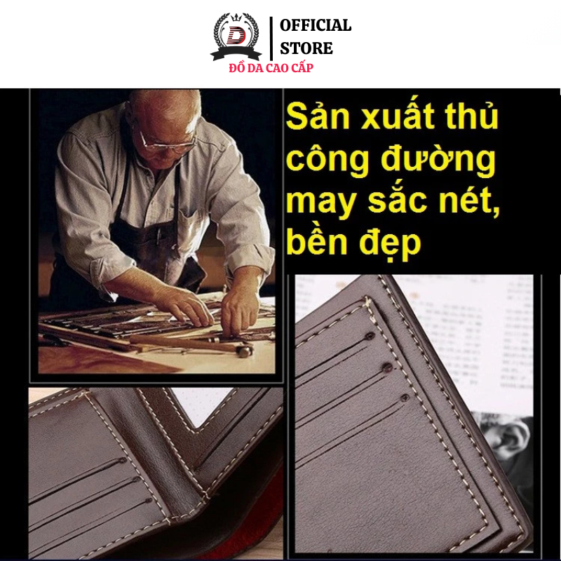 Ví Nam Da Bò Cao Cấp Nhiều Ngăn, Ví Da Nam Dáng Ngang Màu Đen, Nâu Thời Trang Đựng Card - Classic Leather