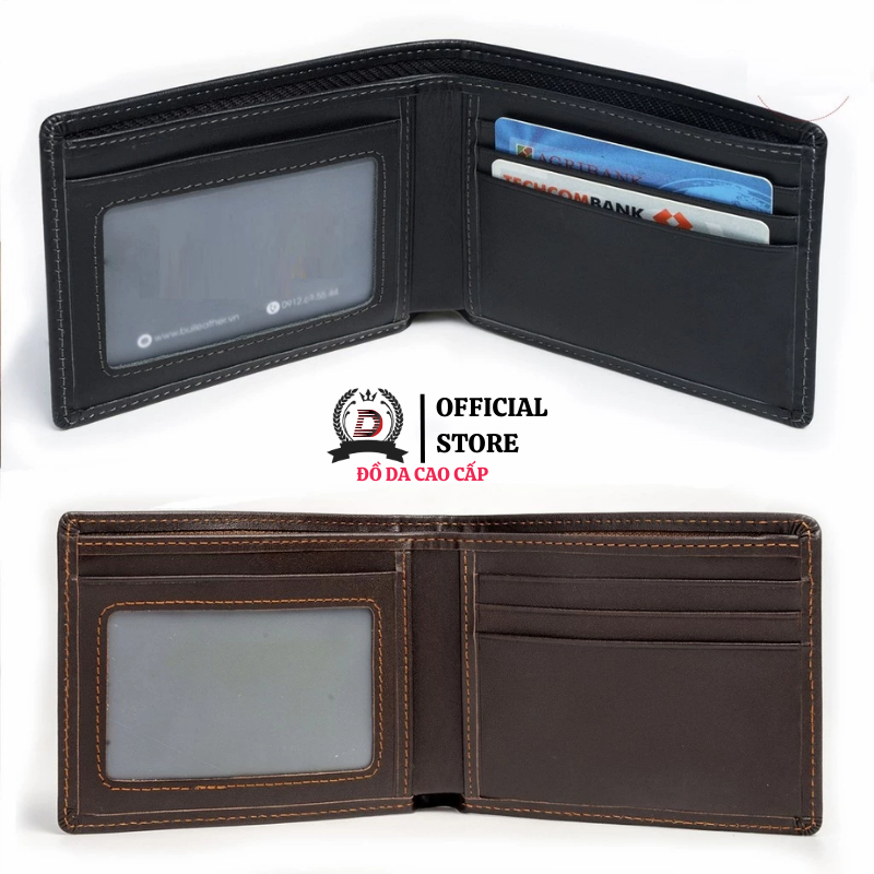 Ví Nam Da Bò Cao Cấp Nhiều Ngăn, Ví Da Nam Dáng Ngang Màu Đen, Nâu Thời Trang Đựng Card - Classic Leather