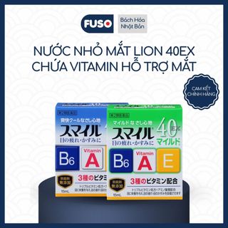 Nước Nhỏ Mắt Lion 40EX Chứa Vitamin B6, Vitamin A Và E Nhật Bản Làm Dịu Mắt