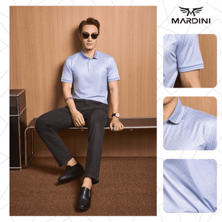 ÁO POLO NAM MARDINI VẢI COOL POLY MỀM MÁT HOẠ TIẾT KIM CƯƠNG MÀU XANH DIAMOND TRẺ TRUNG MP34