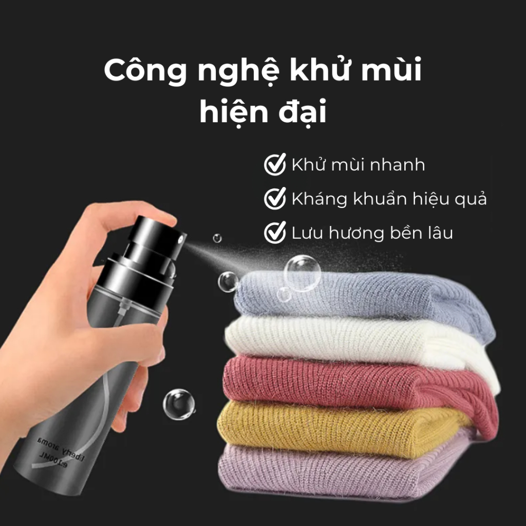 Xịt Thơm Quần Áo Tinh Dầu Thiên Nhiên KT33 - Khử Mùi, Lưu Hương Lâu