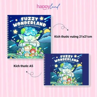 Bộ Tranh Tô Màu Fuzzy Wonderland 32 Tranh, Giấy dày 200gsm Quyển A4 A5, Phù Hợp Màu Marker, Acrylic, Chì Màu, Sáp Màu