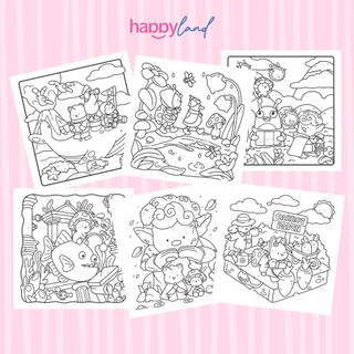 Bộ Tranh Tô Màu Fuzzy Wonderland 32 Tranh, Giấy dày 200gsm Quyển A4 A5, Phù Hợp Màu Marker, Acrylic, Chì Màu, Sáp Màu