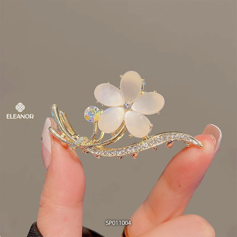 Kẹp tóc nữ càng cua Eleanor Accessories đính đá hình hoa kiểu dáng phụ kiện tóc kẹp tóc 11004