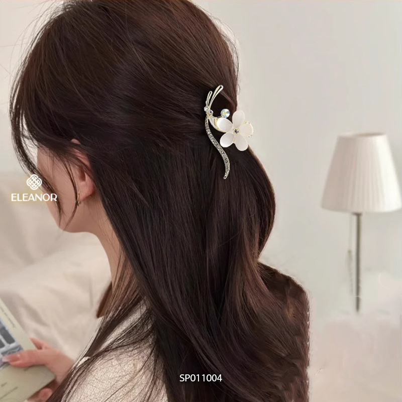 Kẹp tóc nữ càng cua Eleanor Accessories đính đá hình hoa kiểu dáng phụ kiện tóc kẹp tóc 11004
