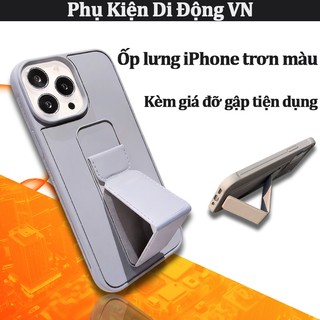 Ốp lưng iPhone chống sốc, chống vân tay, kèm giá đỡ gập cho iPhone 13 14 15 16 17 Pro Max 15 16 Plus